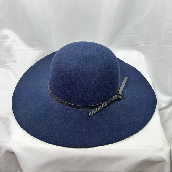 San Diego Hat Co Four Buttons Wool Felt Floppy Fedora Boho Navy O/S Fall Hat - Picture 4 of 12
